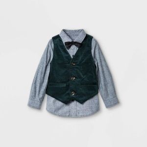 Cat and Jack long sleeve shirt and vest